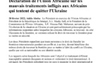 Guerre en Ukraine: l'UA dénonce le traitement raciste dont sont victimes les Africains