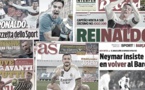 Neymar fait le forcing pour revenir au Barça, le Portugal rend honneur au sauveur Cristiano Ronaldo