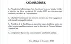 Le Président Macky Sall met fin aux fonctions des membres du Gouvernement
