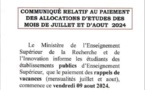 Bonne nouvelle pour les étudiants : le paiement des rappels débute demain vendredi