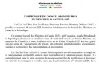 Communiqué du Conseil des ministres du mercredi 08 janvier 2025