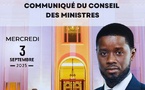 Communiqué du Conseil des ministres du mercredi 3 septembre 2025