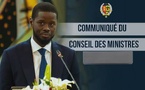 Communiqué du conseil des ministres du mercredi 26 novembre 