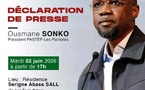 🔴 EN DIRECT - Déclaration de presse d’Ousmane Sonko