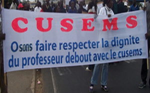 Situation socioprofessionnelle : le CUSEMS pose des réclamations dont "le démarrage de la formation diplômante universelle"