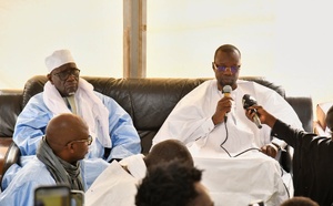 Décès de Sokna Momy Bousso : A Touba, Sonko présente ses condoléances à Serigne Fallou Sohibou Mbacké