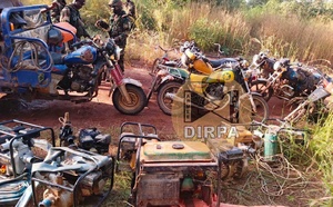 Falémé : un site d’orpaillage clandestin démantelé à Sounkounkou, des motopompes et motos saisies