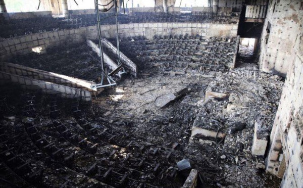 Image Gabon: l'Assemblée nationale après l'incendie 
