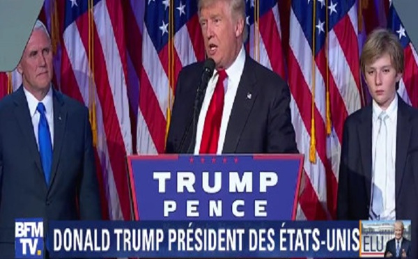 Première déclaration de Donald Trump: "Je serais le Président de tous les américains, (...)"