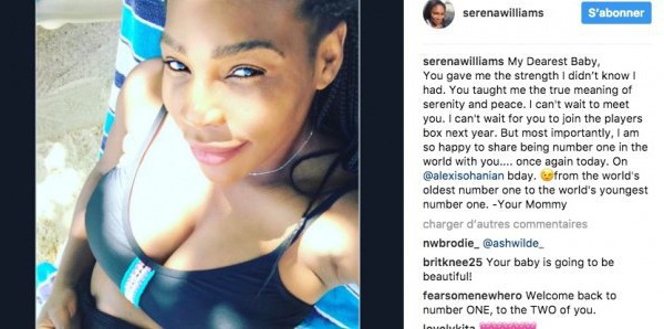 La lettre touchante de Serena Williams à son futur « cher bébé »
