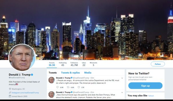 Le compte Twitter de Trump désactivé par un employé du réseau social