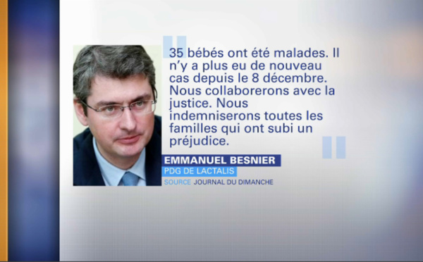 ​Lait contaminé: le PDG de Lactalis s'explique et promet des indemnisations