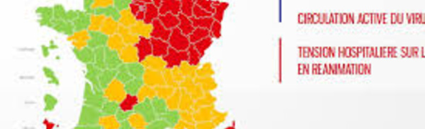 Coronavirus : rouge, orange ou vert, la carte des départements de France