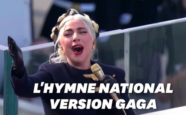 Investiture de Joe Biden :  La chanteuse Lady Gaga chante l’hymne national américain, le « Star-Sprangled Banner »