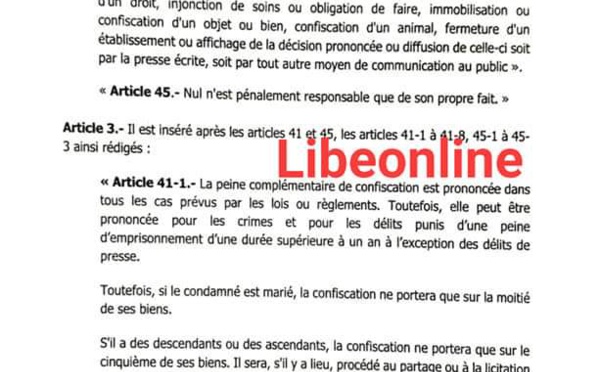 Modification du code pénal : voici le contenu du projet de loi (documents)