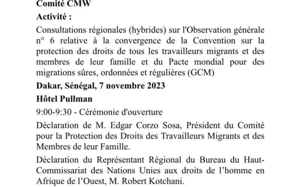 Avis aux Médias - Bureau régional du HCDH pour l'Afrique de l'Ouest et Comité CMW