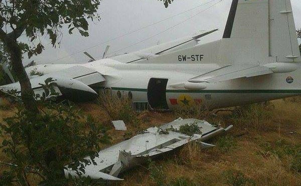 L'image du crash de l'avion de l'armée sénégalaise à Kaye