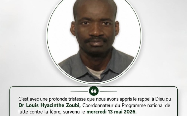 Santé : Décès du Dr Louis Hyacinthe Zoubi, coordonnateur de la lutte contre la lèpre