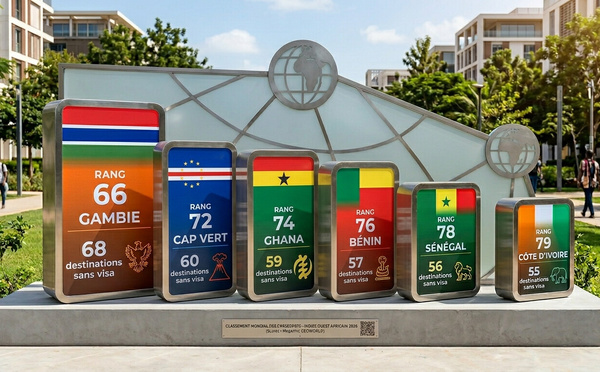 ​Passeports 2026 en Afrique de l'Ouest : La Gambie en tête, le Sénégal et la Côte d'Ivoire stagnent respectivement aux 78e et 79e rangs