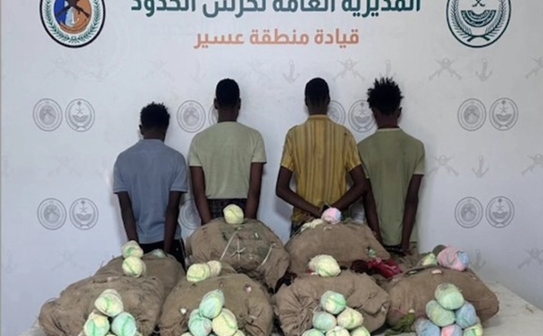 Arabie saoudite : 12 ressortissants éthiopiens arrêtés avec 290 kg de khat et 33 kg de haschisch