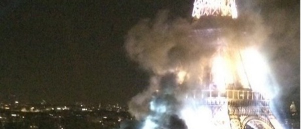 14 juillet : un camion prend feu à cause des feux d'artifices sous la tour Eiffel (IMAGES)