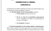 Covid19- 57 nouveaux cas ce dimanche, dont 1 cas importé à Vélingara et 9 communautaires