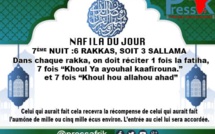 Nafila-7ème NUIT : 6 rakkas pour "l’aumône de mille ou cinq mille écus environ"