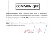 Reprise des cours : les demandes d'autorisation de circuler se feront par message pour un traitement diligent