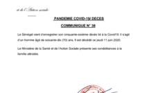 Le Sénégal enregistre un 56e décès lié à la Covid-19