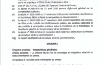 Décret présidentiel sur les avantages et obligations attachés au statut d'entreprise de presse