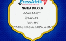 Ramadan -Nafila 6ème nuit : 2 rakkas, soit 1 sallama pour "recevoir la récompense de celui qui aurait fait mille prières"