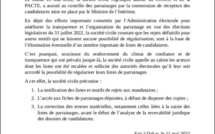Rejets définitifs de certaines listes : la société civile appelle les recalés au "calme" et sollicite "la possibilité de régulariser" leurs parrainages