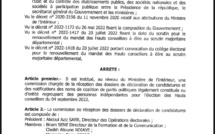 Election des hauts conseils du 04 septembre : le dépôt des dossiers de candidature prévu pour la période du 09 au 14 août 