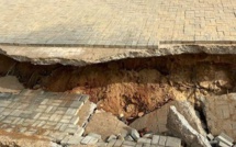 Une partie de l'autopont de Camberène s'affaisse sous l'effet des vagues (images)