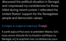 Tension au Sénégal : le secrétaire d’Etat américain a parlé au téléphone avec Macky Sall