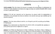 Dakar: la circulation des motocyclettes et cyclomoteurs interdite du vendredi au lundi à minuit