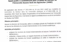 Université de Ziguinchor: le ministère de l'Enseignement supérieur lance un appel public á candidature pour le poste de Recteur (Document)