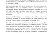 Comité Sénégalais des droits de l'homme : le Forum du justiciable invite le Pr Amsatou Sow Sidibé à la reconquête du "Statut A"
