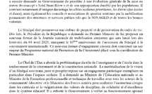 Communiqué du Conseil des ministres du mercredi 05 février
