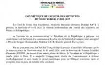 Sénégal : communiqué du Conseil des ministres du mercredi 09 avril 2025
