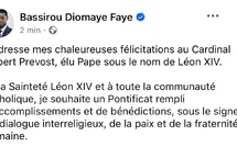 Élection du pape Léon XIV : le Président Bassirou Diomaye Faye félicite le cardinal Robert Prevost