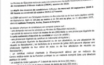Ouverture du CREM 2025 : les dépôts sont prévus du 10 septembre au 10 octobre, les épreuves fixées au 16 octobre