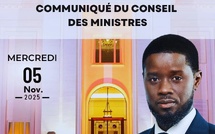 Communiqué du Conseil des ministres du mercredi 19 novembre 