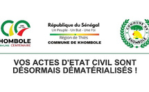 Khombole : la mairie invitée «à suspendre» la délivrance de documents d'état civil par WhatsApp et Gmail