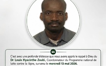 Santé : Décès du Dr Louis Hyacinthe Zoubi, coordonnateur de la lutte contre la lèpre